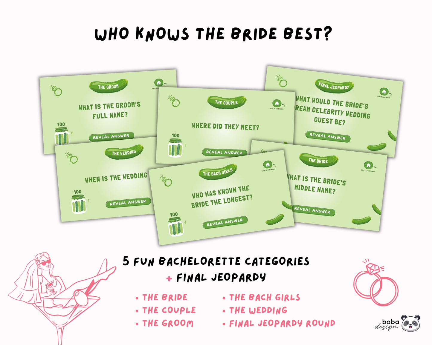 Last Pickle She'll ever Tickle Bachelorette Jeopardy Game