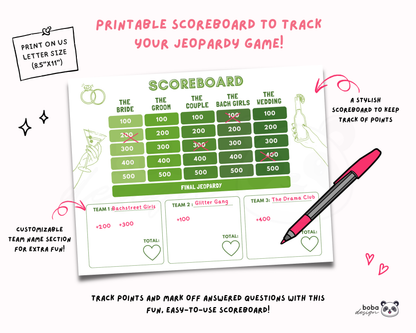 Last Pickle She'll ever Tickle Bachelorette Jeopardy Game