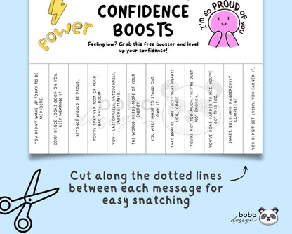 Funny Emergency Confidence Boosts Tear-Off - Printable Office Sign, Cubicle Decor