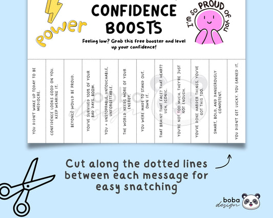 Funny Emergency Confidence Boosts Tear-Off - Printable Office Sign, Cubicle Decor