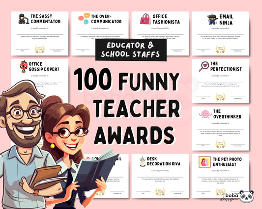 100 Printable Funny Teacher And School Staff Awards - Appreciation Awards