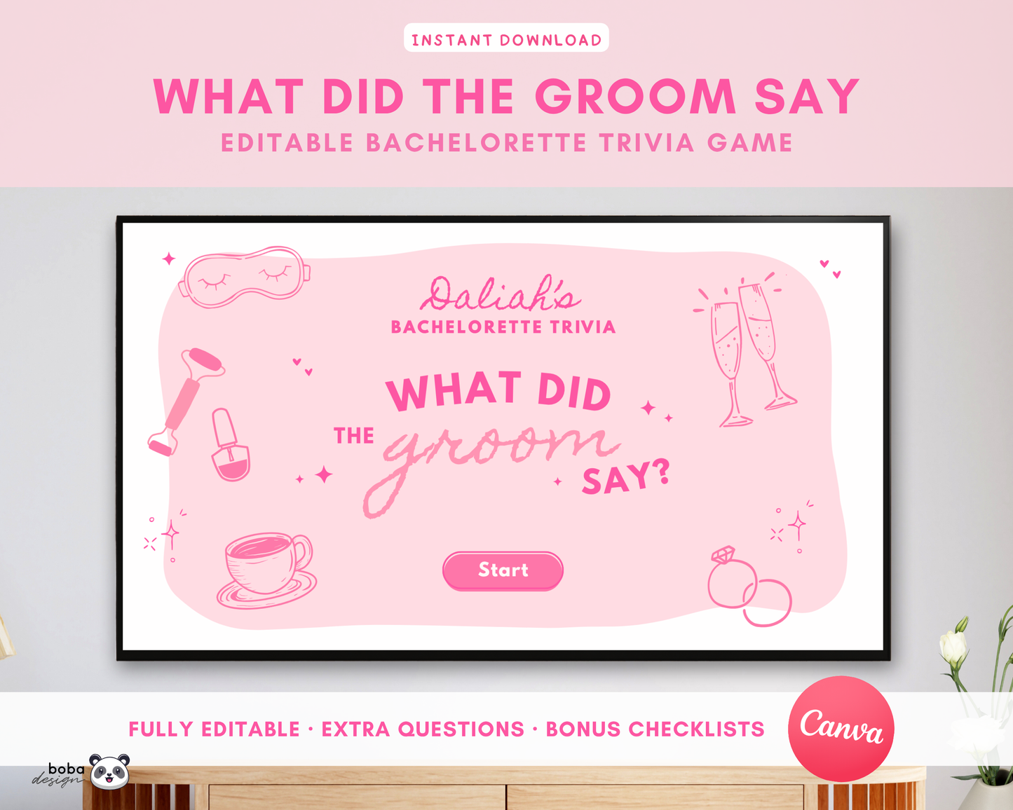 Pink Girls Gone Mild What Did the Groom Say - Bachelorette Game
