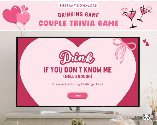 Couple Trivia Drinking Game – Editable Canva Template for Date Night