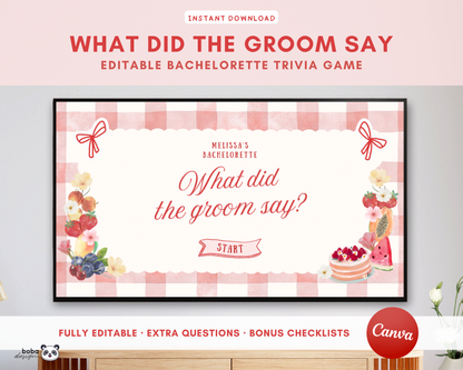 Red Fresh Off the Market - What Did the Groom Say Game