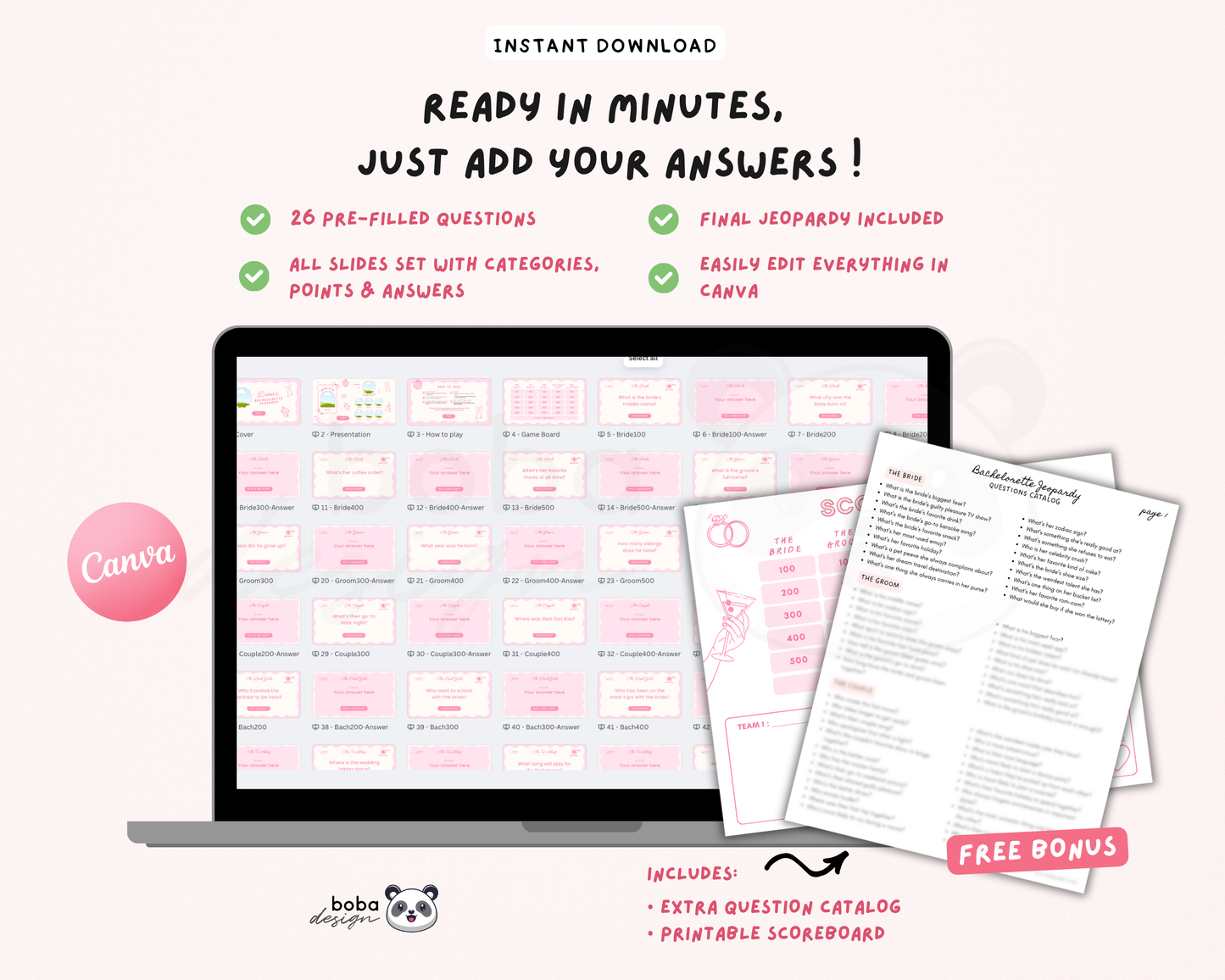 Pinky Vibes – Bachelorette Jeopardy Game