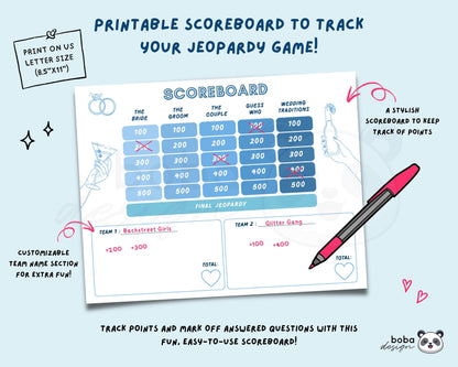 Last Toast on The Coast – Blue Bachelorette Jeopardy Game (Canva Template)