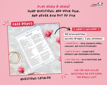 Couple Trivia Drinking Game – Editable Canva Template for Date Night