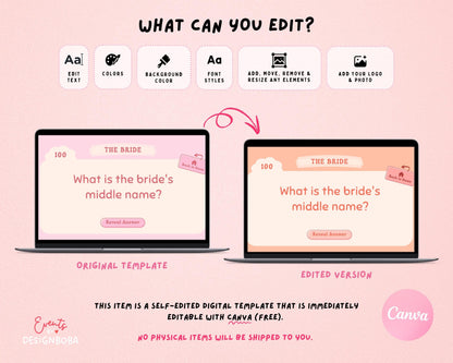 Retro Pink Vibe – Retro Bachelorette Jeopardy Game (Canva Template)