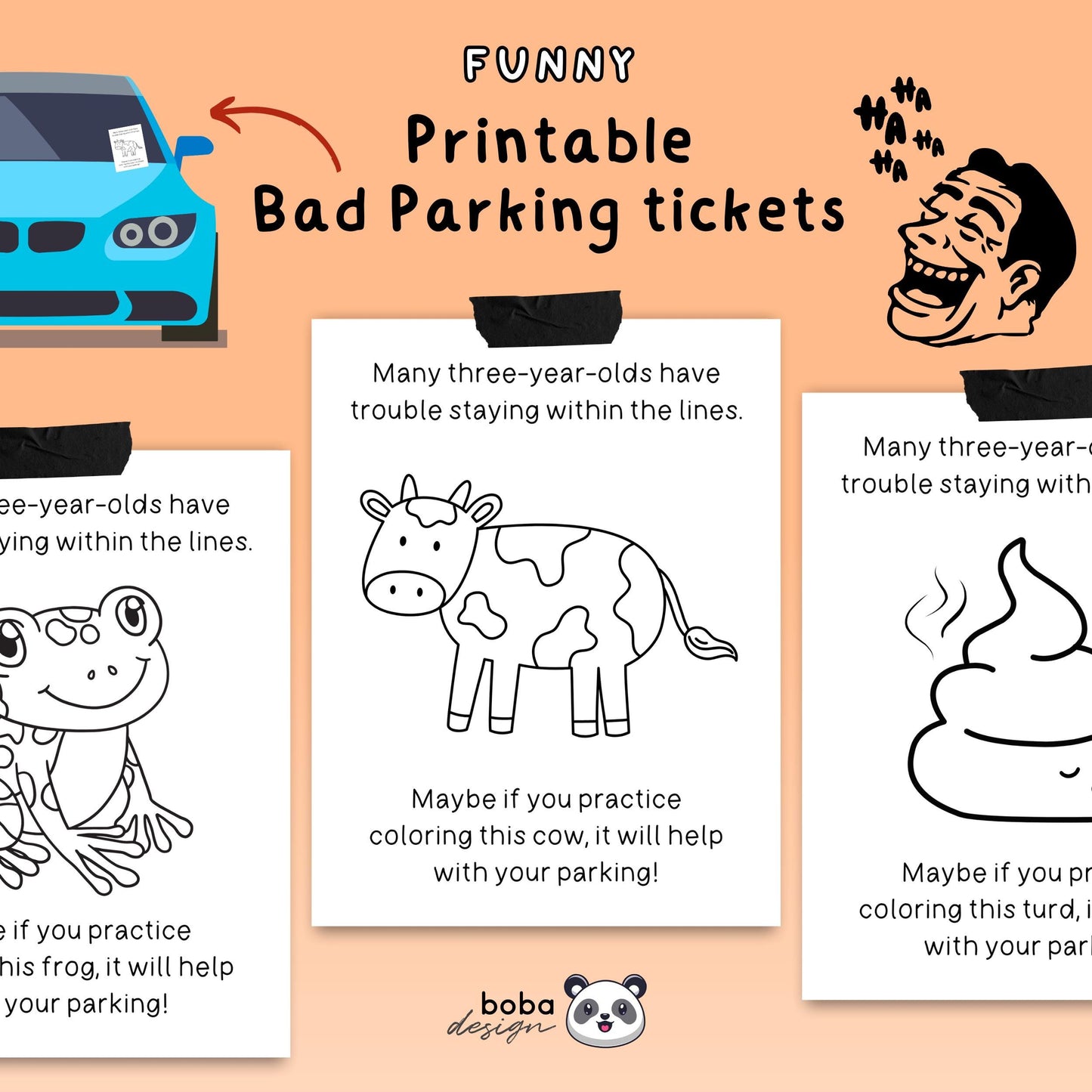 8 Funny Printable Bad Parking Tickets - Fake Parking Cards for Bad Drivers