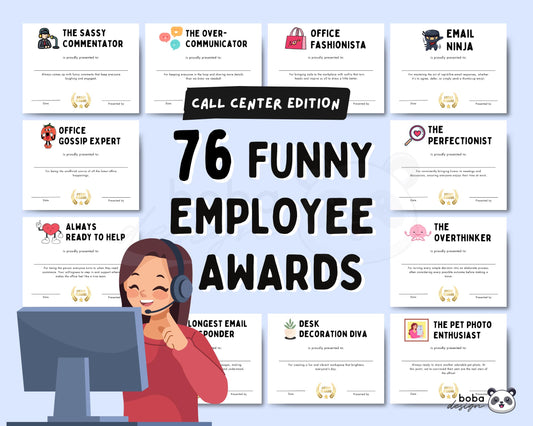 76 Funny Call Center Employee Awards - Printable Appreciation Awards