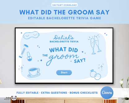 Blue Girls Gone Mild What Did the Groom Say Game