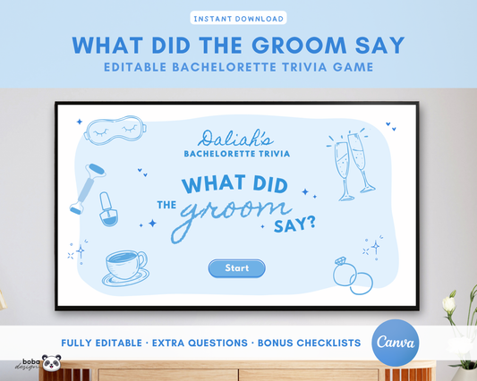 Blue Girls Gone Mild What Did the Groom Say Game