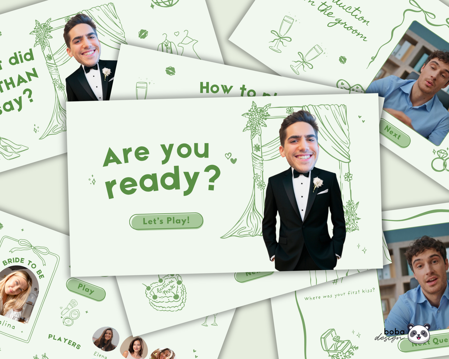 Custom Groom Head What Did the Groom Say Game Green