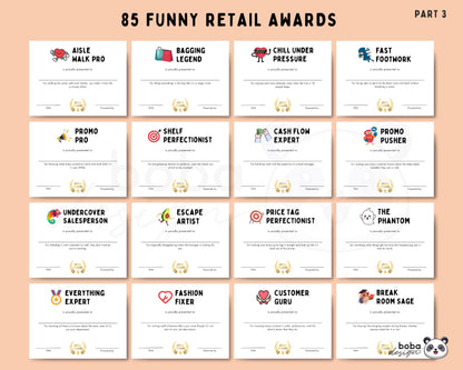 85 Funny Retail Employee Awards - Printable Appreciation Awards
