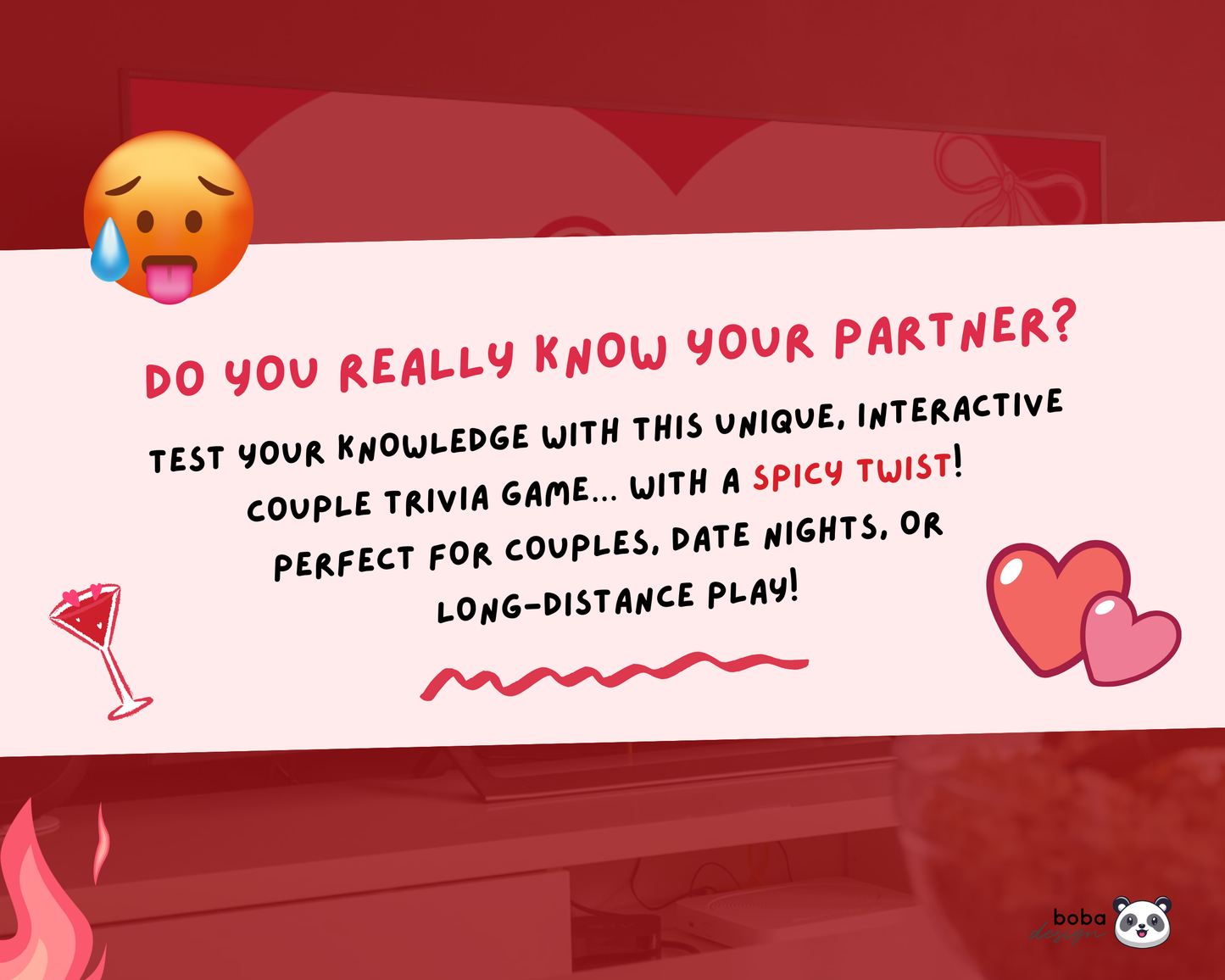 Spicy Couple Trivia Drinking Game – Editable Canva Template for Date Night
