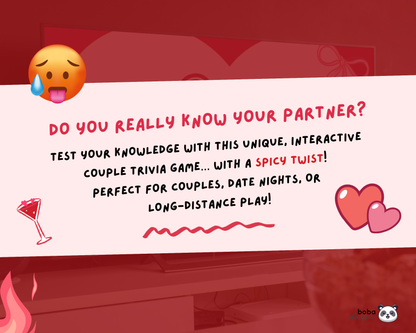 Spicy Couple Trivia Drinking Game – Editable Canva Template for Date Night
