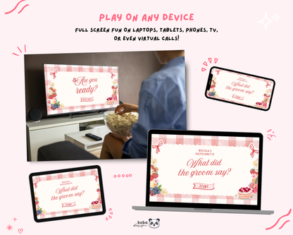 Red Fresh Off the Market - What Did the Groom Say Game