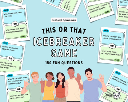75 This or That Icebreaker Game Cards - Printable Team Building and Office Game Cards