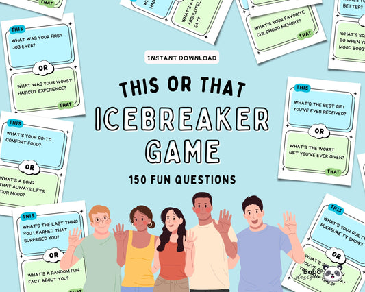 75 This or That Icebreaker Game Cards - Printable Team Building and Office Game Cards