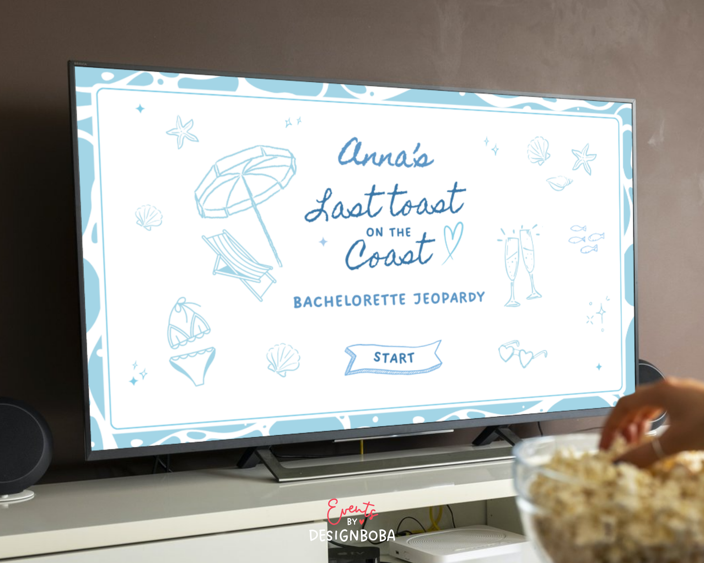 Last Toast on The Coast V2 – Blue Bachelorette Jeopardy Game (Canva Template)