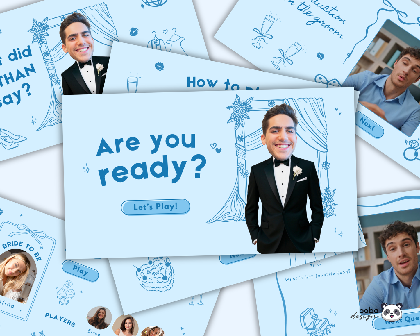 Custom Groom Head What Did the Groom Say Game Blue