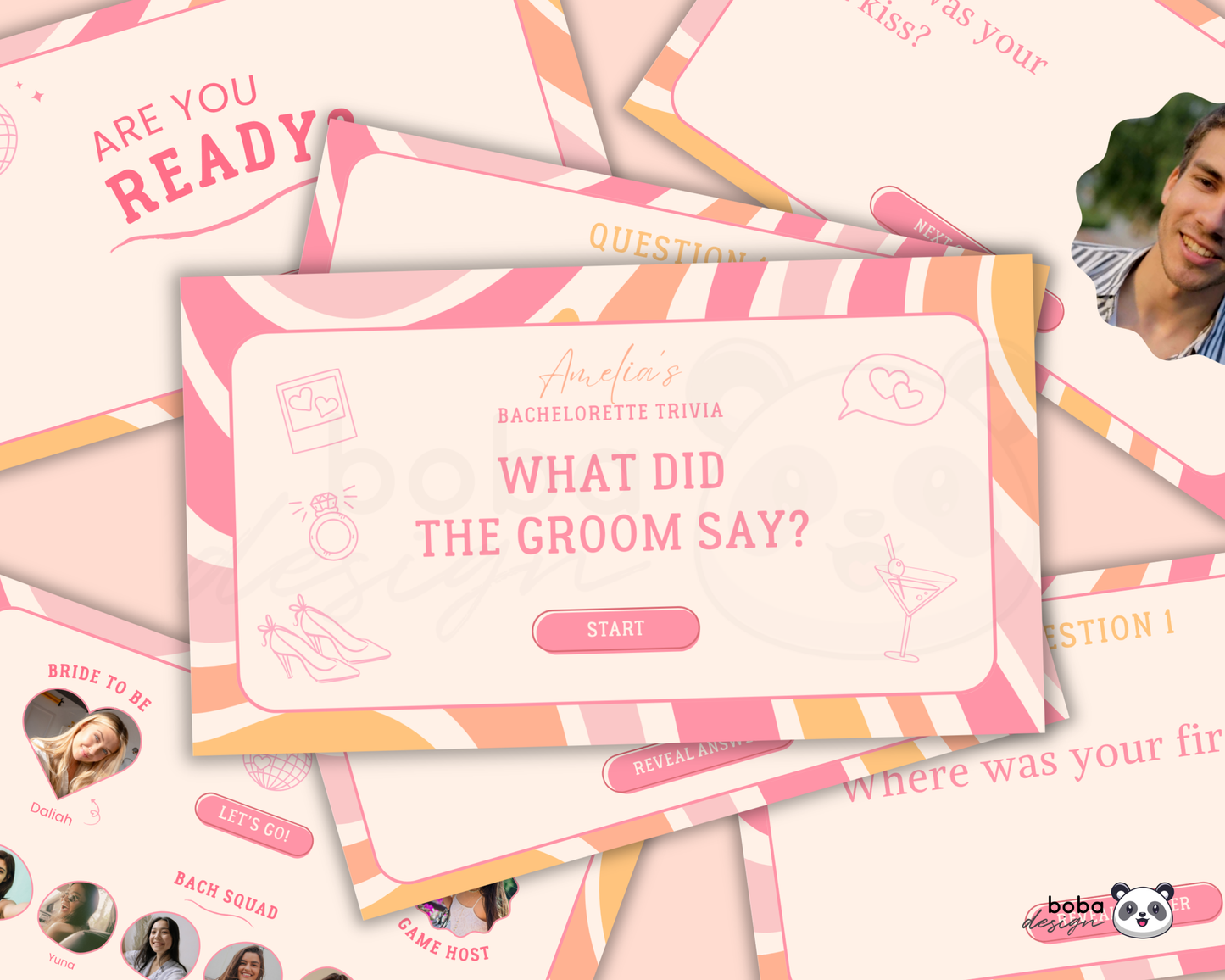 Retro Pastel Vibes What Did the Groom Say Game