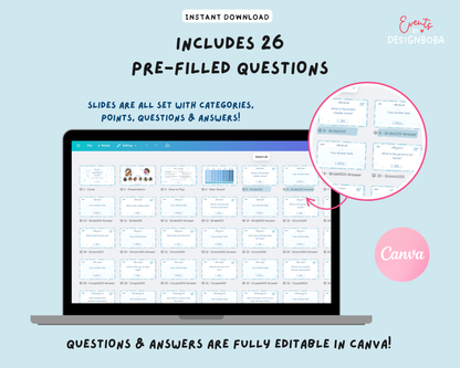 Last Toast on The Coast V2 – Blue Bachelorette Jeopardy Game (Canva Template)