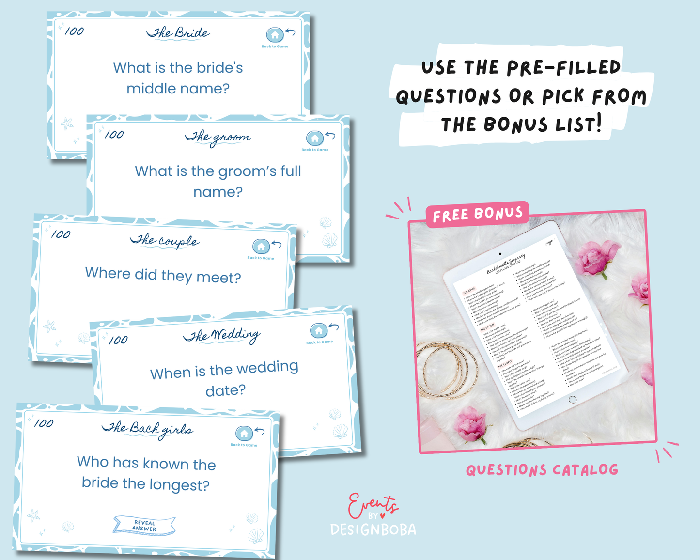Last Toast on The Coast V2 – Blue Bachelorette Jeopardy Game (Canva Template)