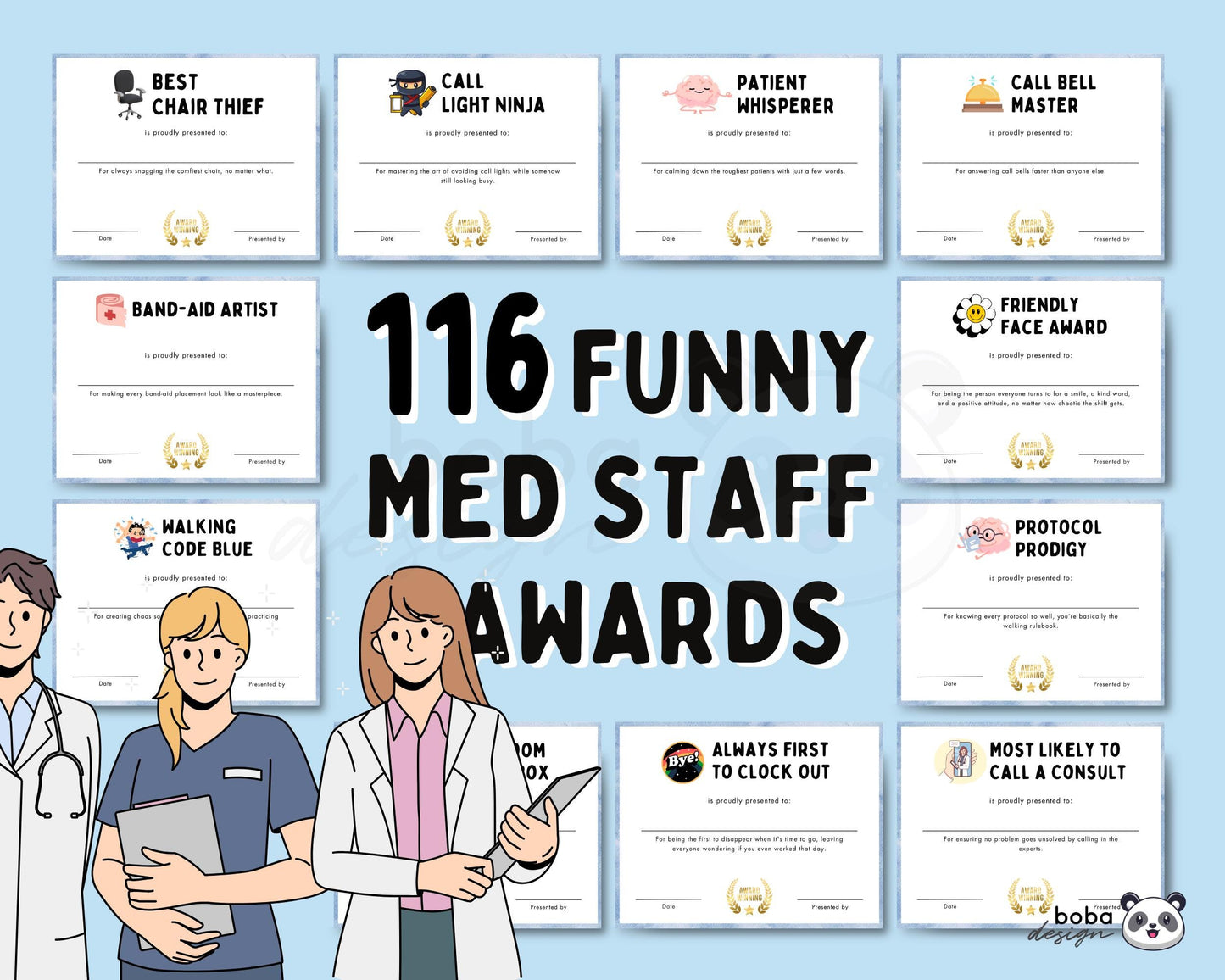 116 Printable Funny Medical Staff Awards - Appreciation Awards