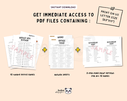 Office Game Bundle - Team Building, Icebreaker Games Printable
