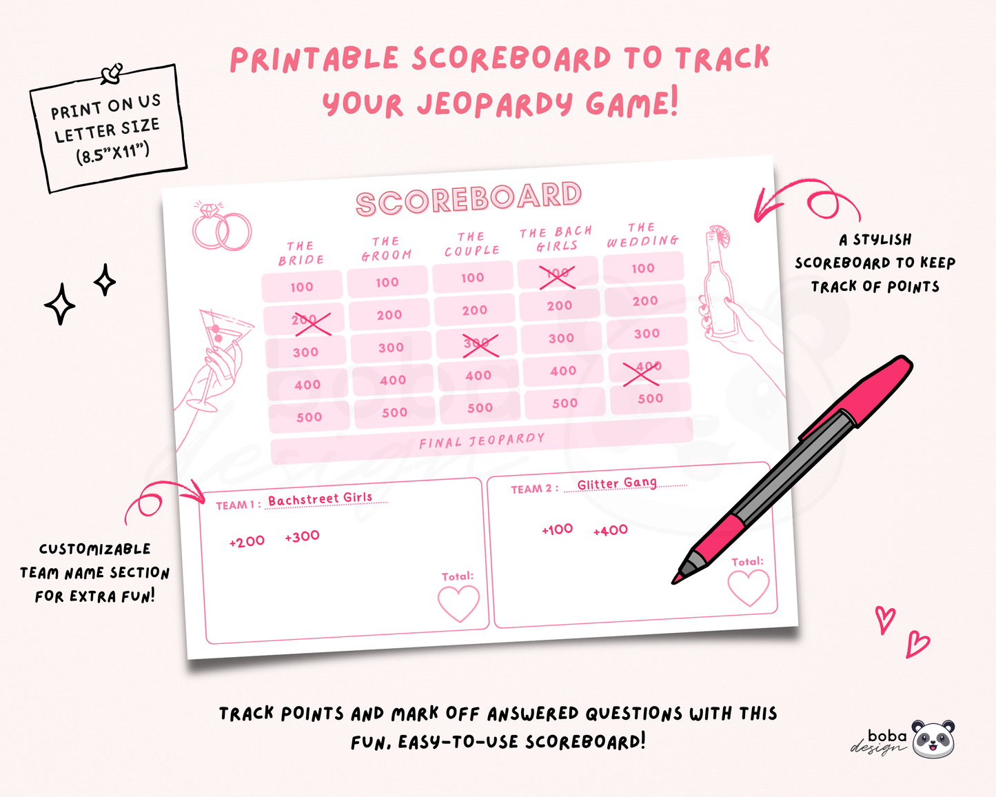 Pinky Vibes – Bachelorette Jeopardy Game