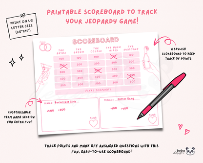 Pinky Vibes – Bachelorette Jeopardy Game