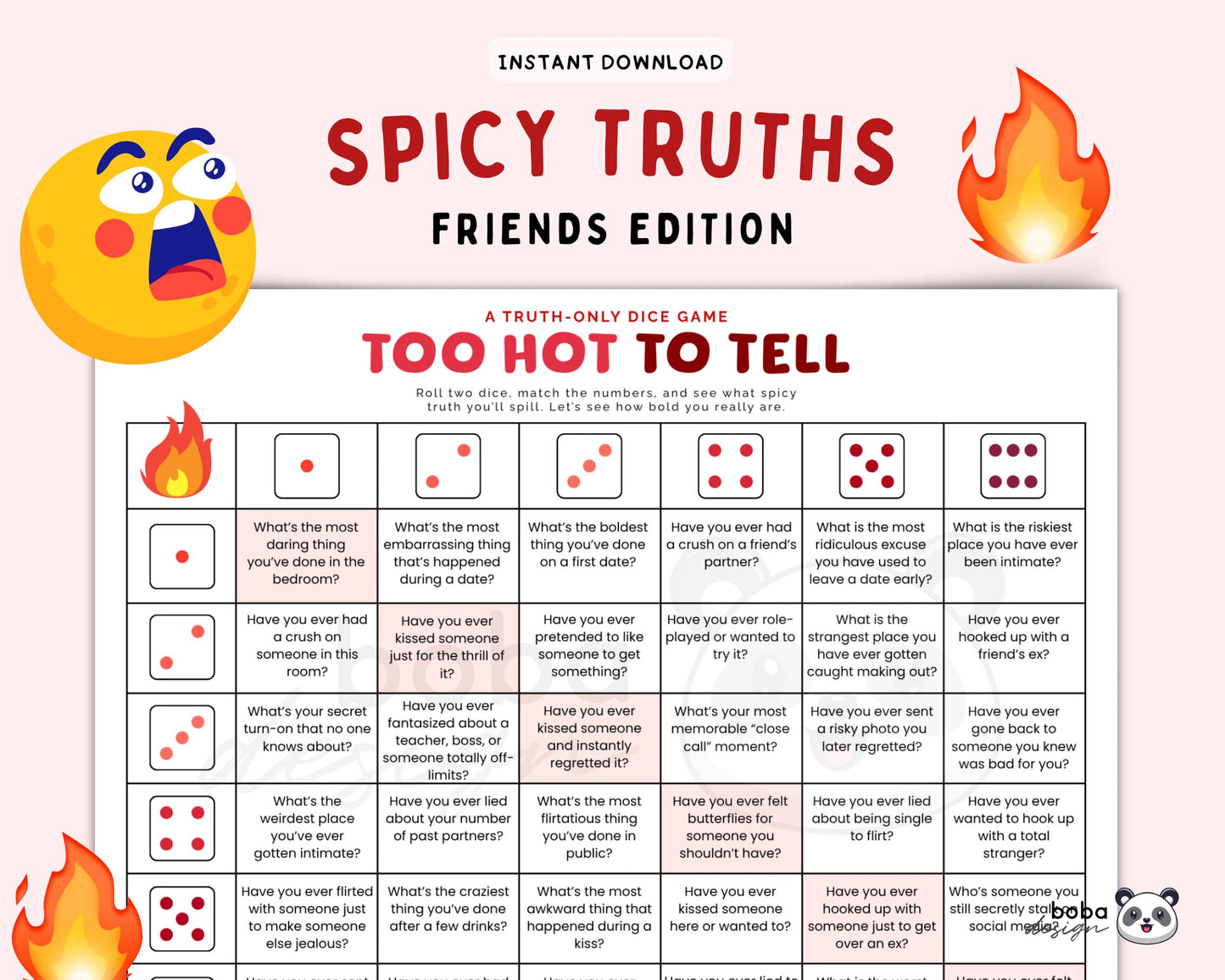 Too Hot too Tell - Spicy Truth or Drink Dice Game