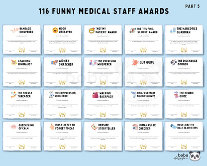 116 Printable Funny Medical Staff Awards - Appreciation Awards