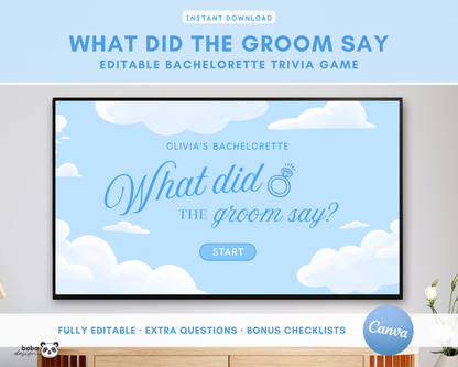 Match Made In Heaven - What Did the Groom Say Game