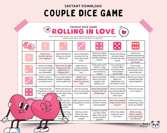 Romantic Dicebreaker - Printable Couples Date Night Game