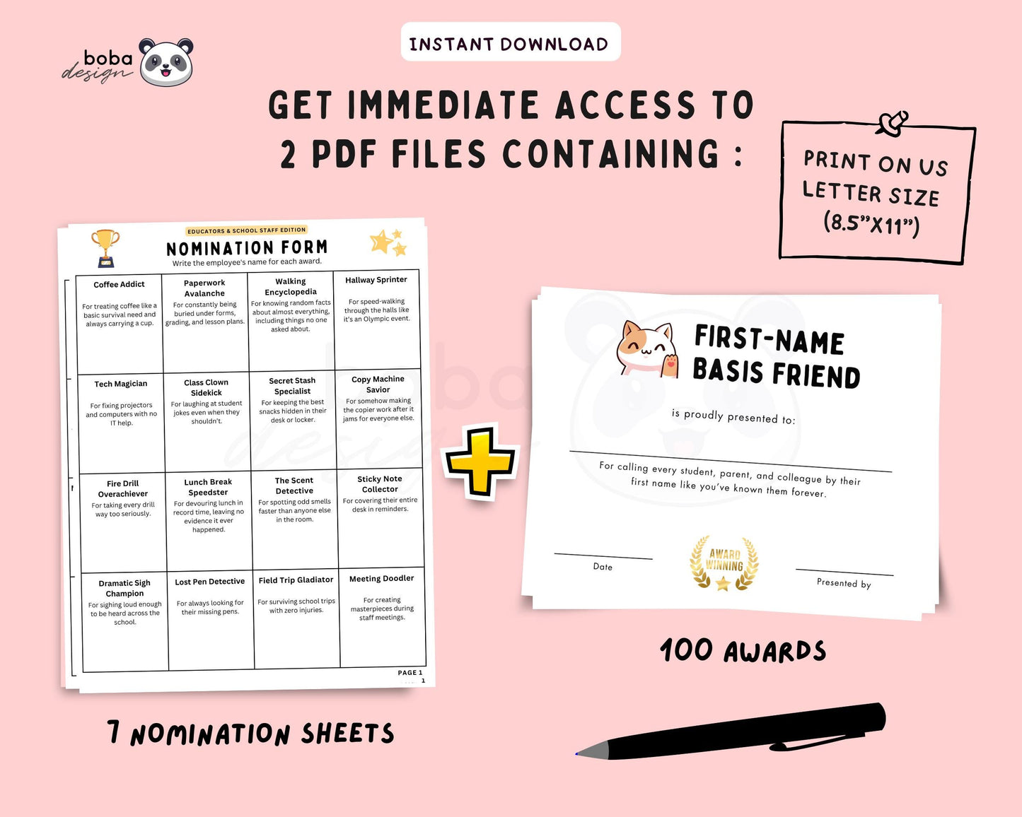 100 Printable Funny Teacher And School Staff Awards - Appreciation Awards