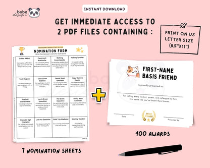 100 Printable Funny Teacher And School Staff Awards - Appreciation Awards