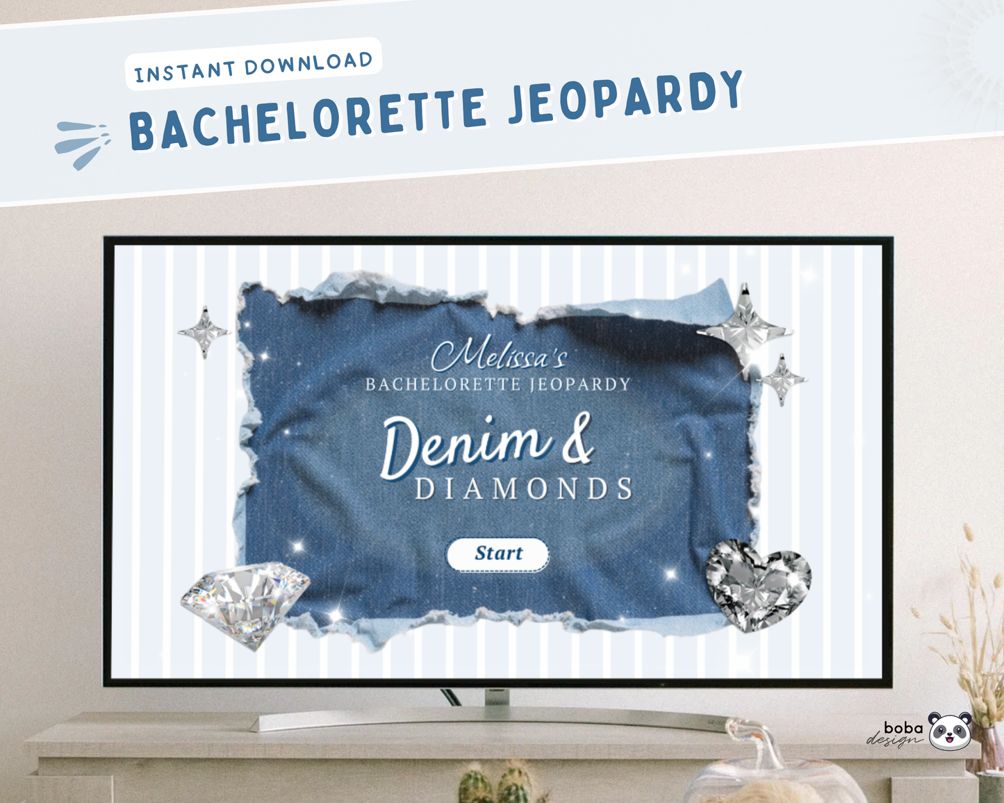 Denim and Diamonds Bachelorette Jeopardy Game
