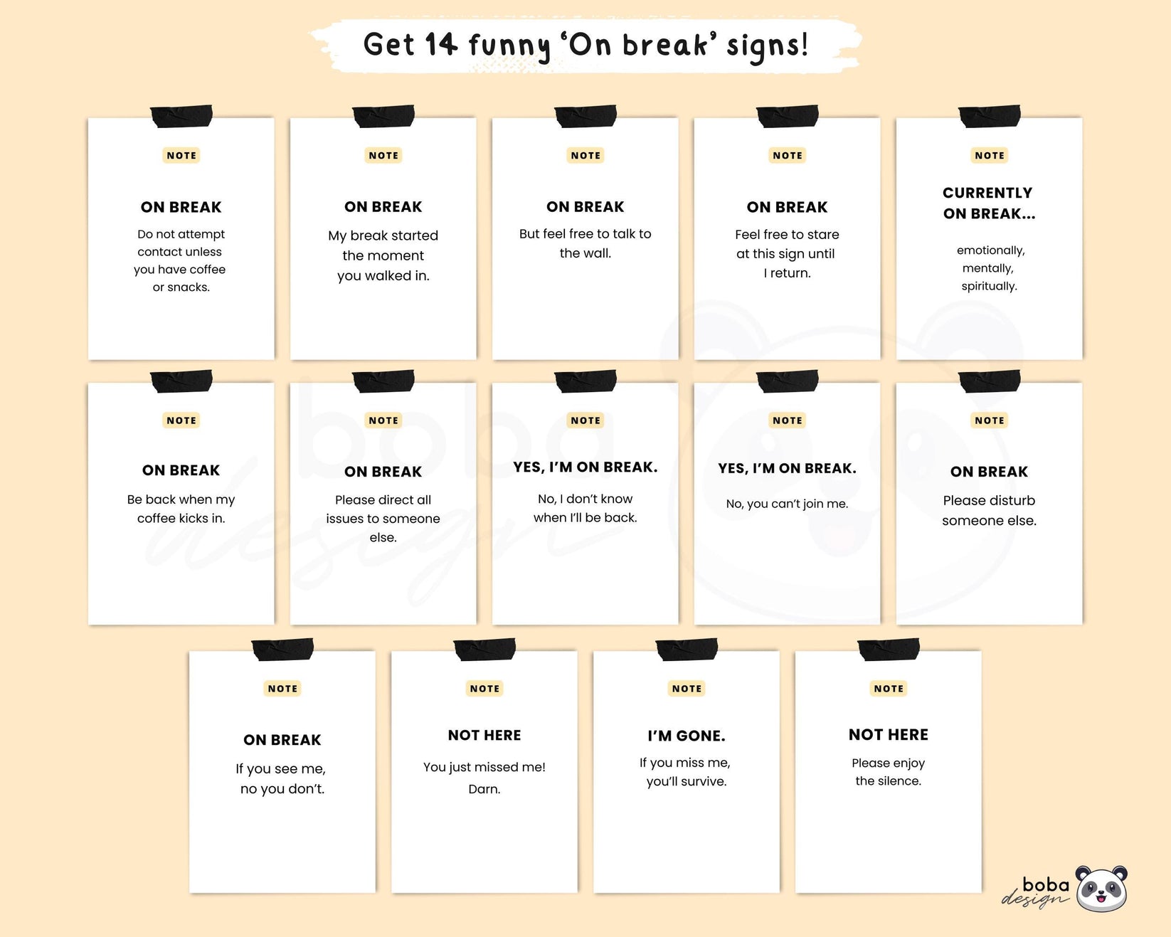 14 Funny On Break Signs Signs - Printable Office Door and Desk Decor ...