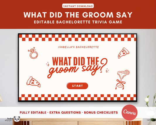 Pizza Love at First Slice What Did the Groom Say Game
