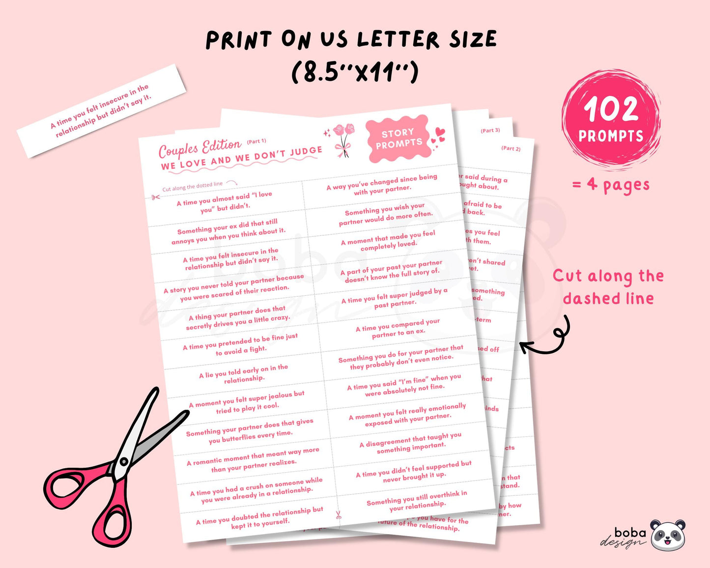 We Love and We Don’t Judge – Printable Couples Drinking Game