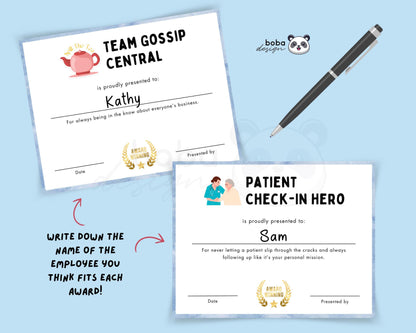 116 Printable Funny Medical Staff Awards - Appreciation Awards