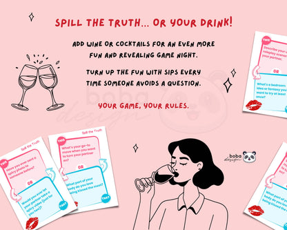 Spill the Truth (Spicy Edition) - Printable This or That Couple Drinking Game Cards
