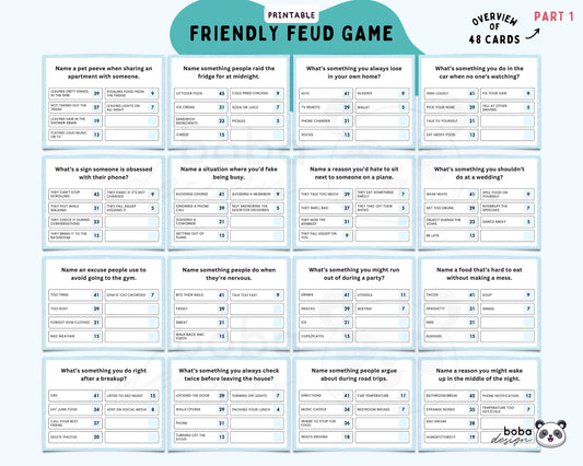 Friendly Feud - Printable Group Party Game
