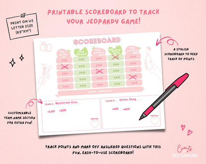 Matcha-Inspired Jeopardy Game – Tea Party Bachelorette (Canva Template)