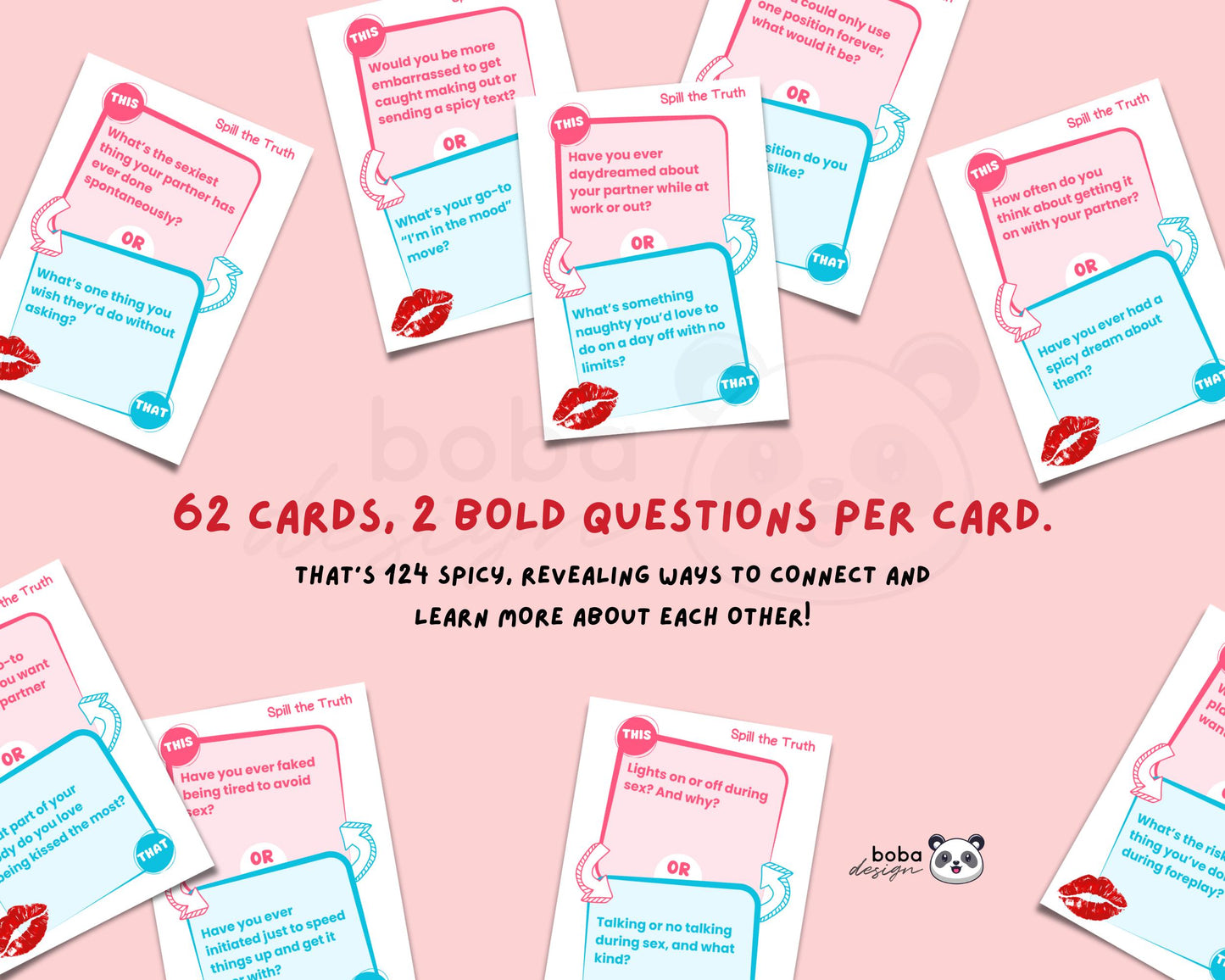 Spill the Truth (Spicy Edition) - Printable This or That Couple Drinking Game Cards
