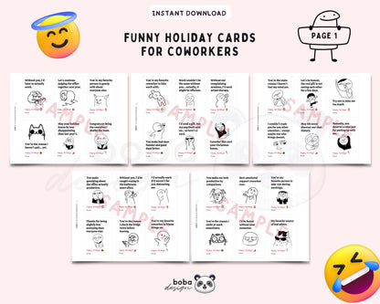 60 Funny Christmas Cards for Coworkers Printable