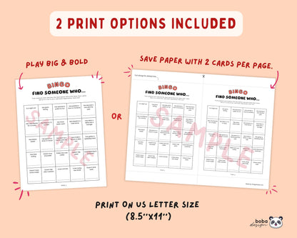 Find Someone Who Bingo – 8 Printable Icebreaker Cards