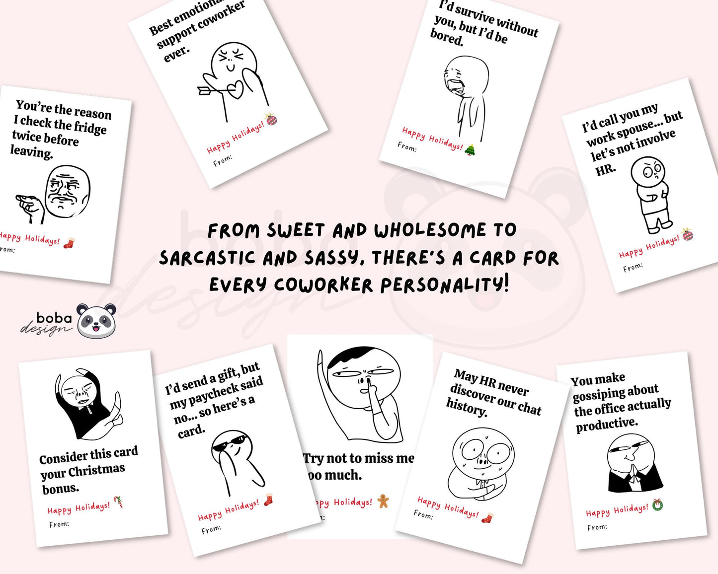 60 Funny Christmas Cards for Coworkers Printable